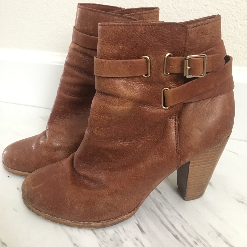 Joie Easton booties in cognac Lester color